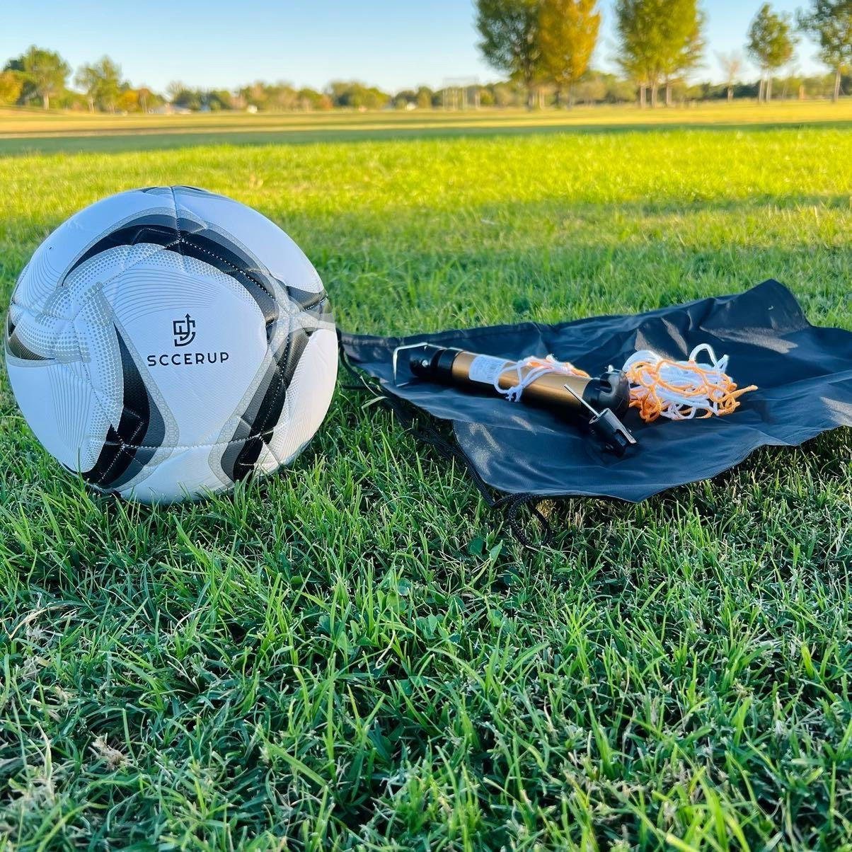 SccerUp Soccer Ball with Pump, Bag & Net (3-4 Day USA Shipping)